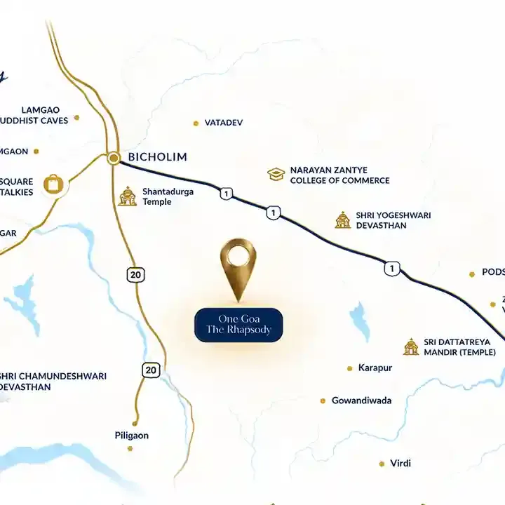 One Goa The Rhapsody location map, Bicholim